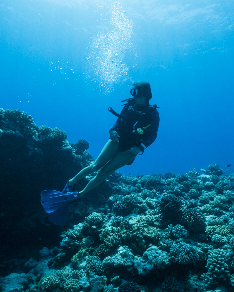 scuba diving hair