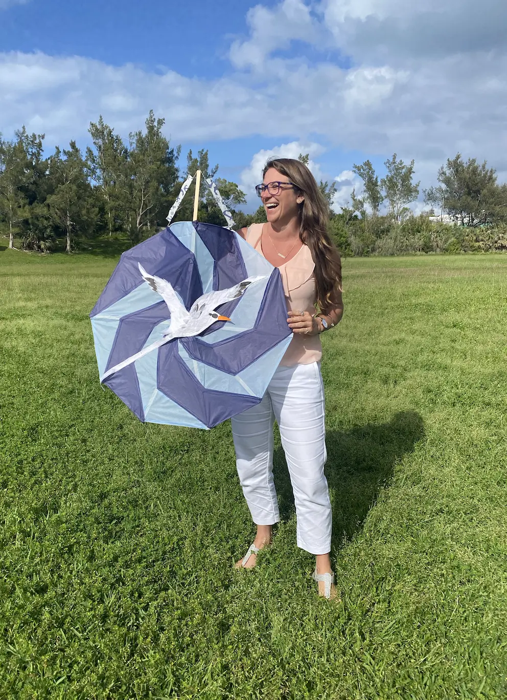Ashley in Bermuda during easter with the best kite ever. Blue and Blue