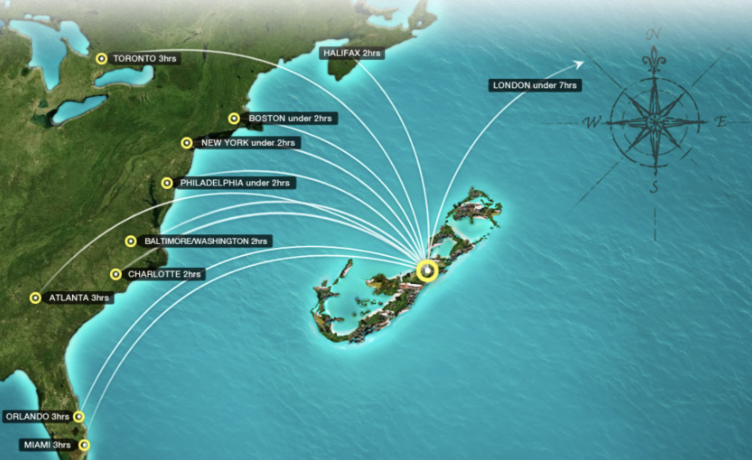 Flight map for Flying to Bermuda