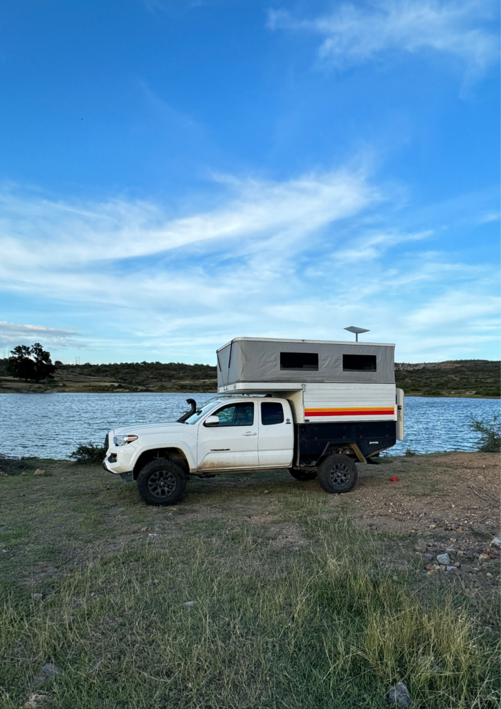 One of One overland build 2023 Toyota Tacoma Bowen Customs Four Wheel Camper Baja Stripes