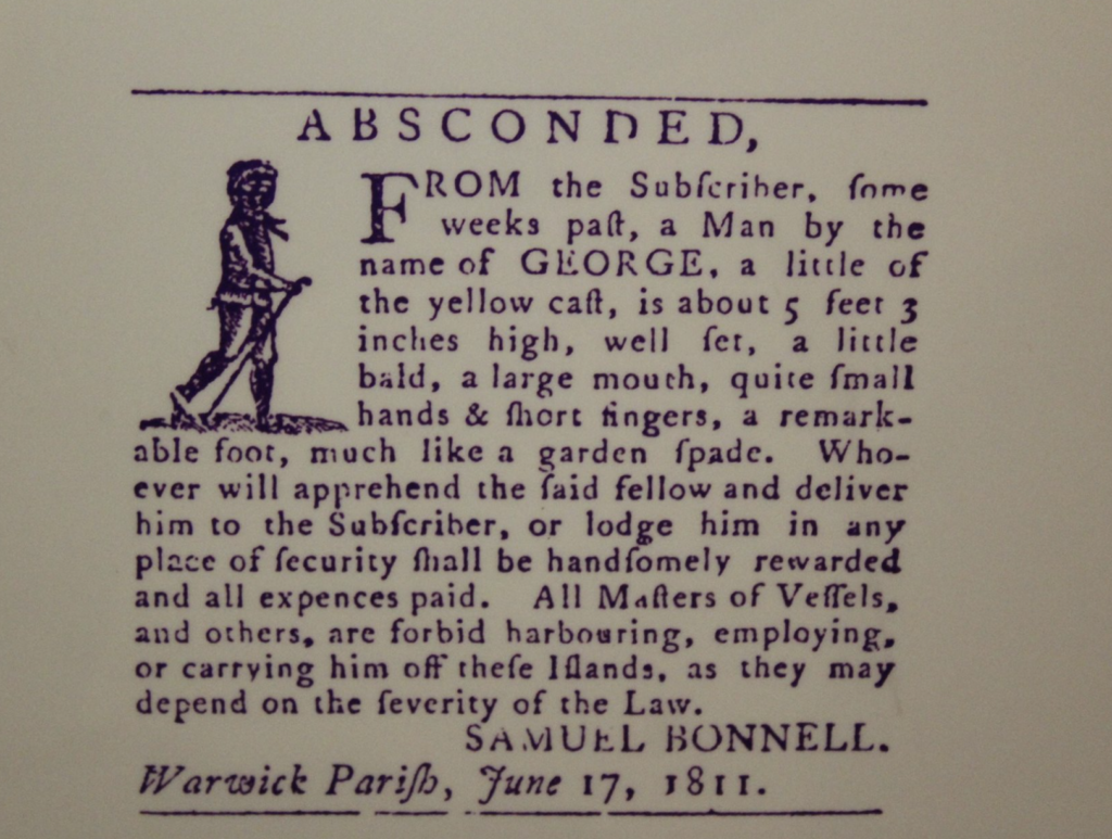 Image of absconded slave newspaper ads