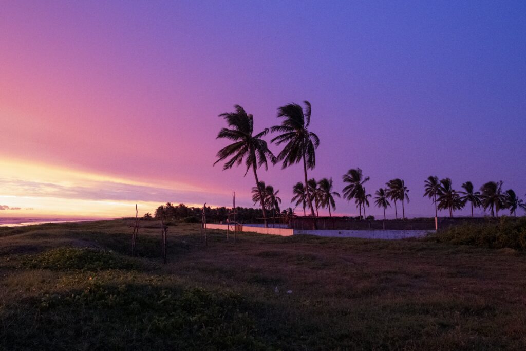 camping in mexico at the beach stunning sunset